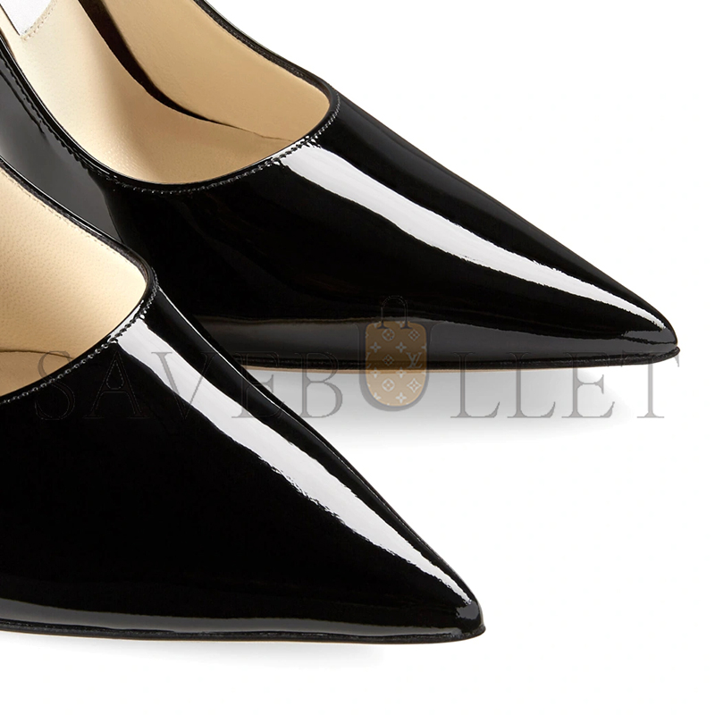 Ji*y Ch* love 100 black patent leather pointed-toe pumps love100pwj